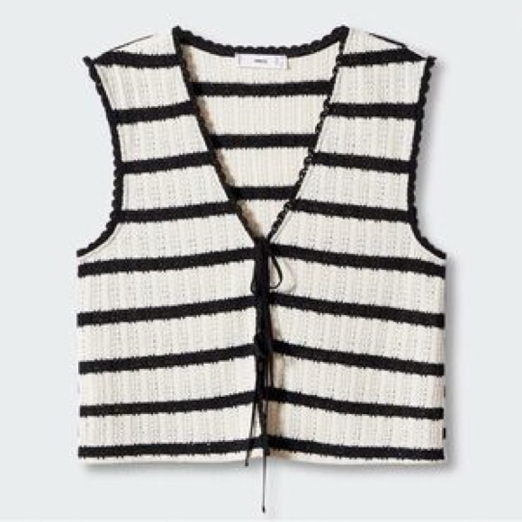 Mango Striped Knit Tie Top - Picture 1 of 6